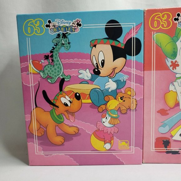 Vintage 1980's Golden Disney Babies 63 Piece Puzzles Lot of 2 Complete - Picture 6 of 8